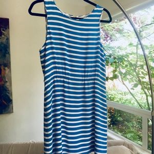 Blue and white silk Jcrew dress